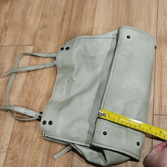 American Leather Co Green/Gray Purse - Picture 4 of 8